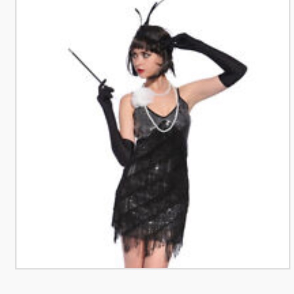 Black & Silver 1920s Flapper Dress